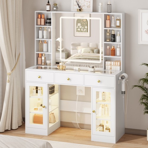 Vanity desk with mirror - with,