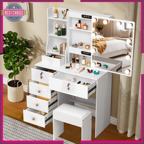 White dressing table - white, vanity