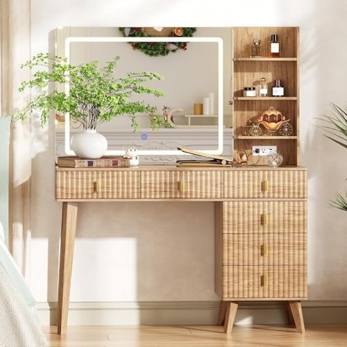 Large makeup vanity desk with - makeup,