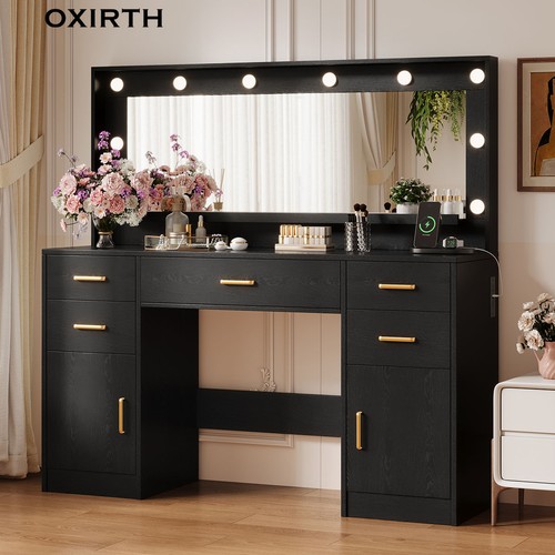 Wooden vanity desk with - vanity,