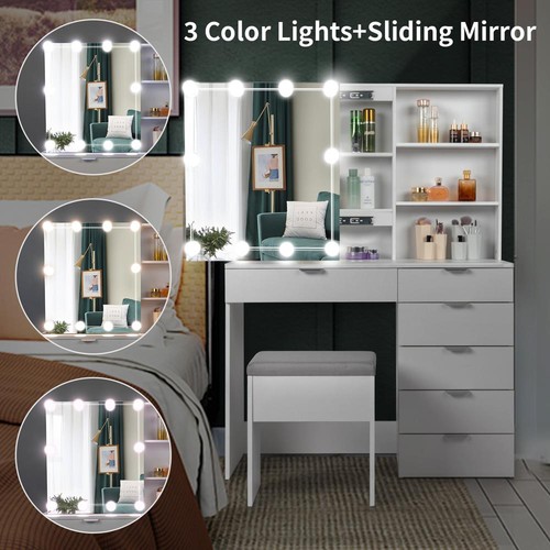 Vanity table set led mirror - vanity,