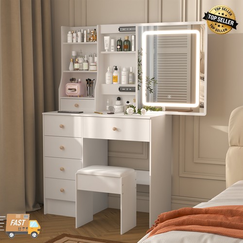Drawer makeup vanity white - 6-drawer,