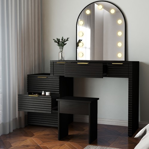 Drawers vanity desk glass - 6,